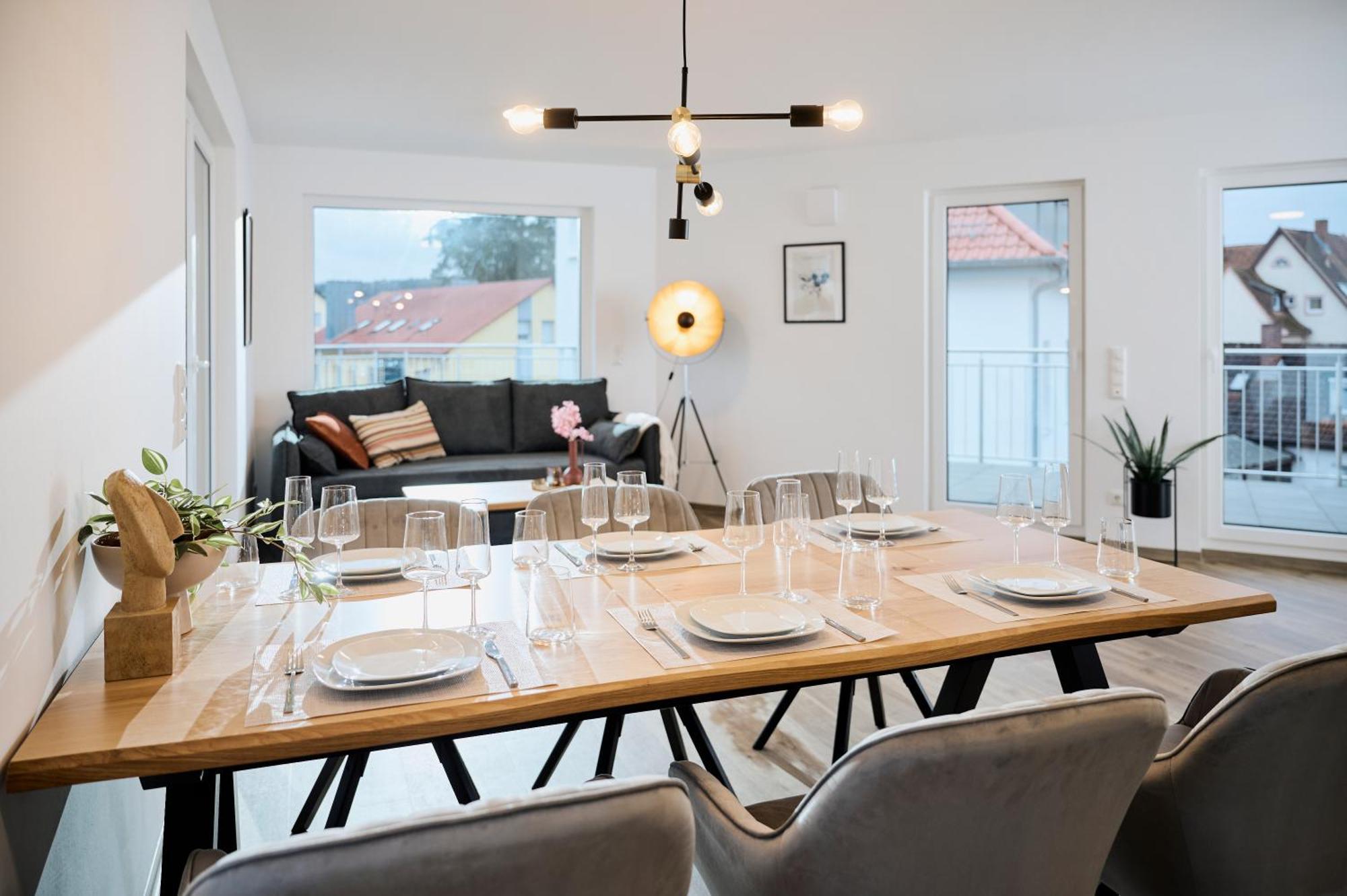 Moderne Apartments Mit Highspeed-Wlan Und Gratis-Tiefgarage Ihr Perfekter Rueckzugsort Nahe Dem Zentrum Und Der Therme I Barrierearm Bad Kissingen Exteriör bild