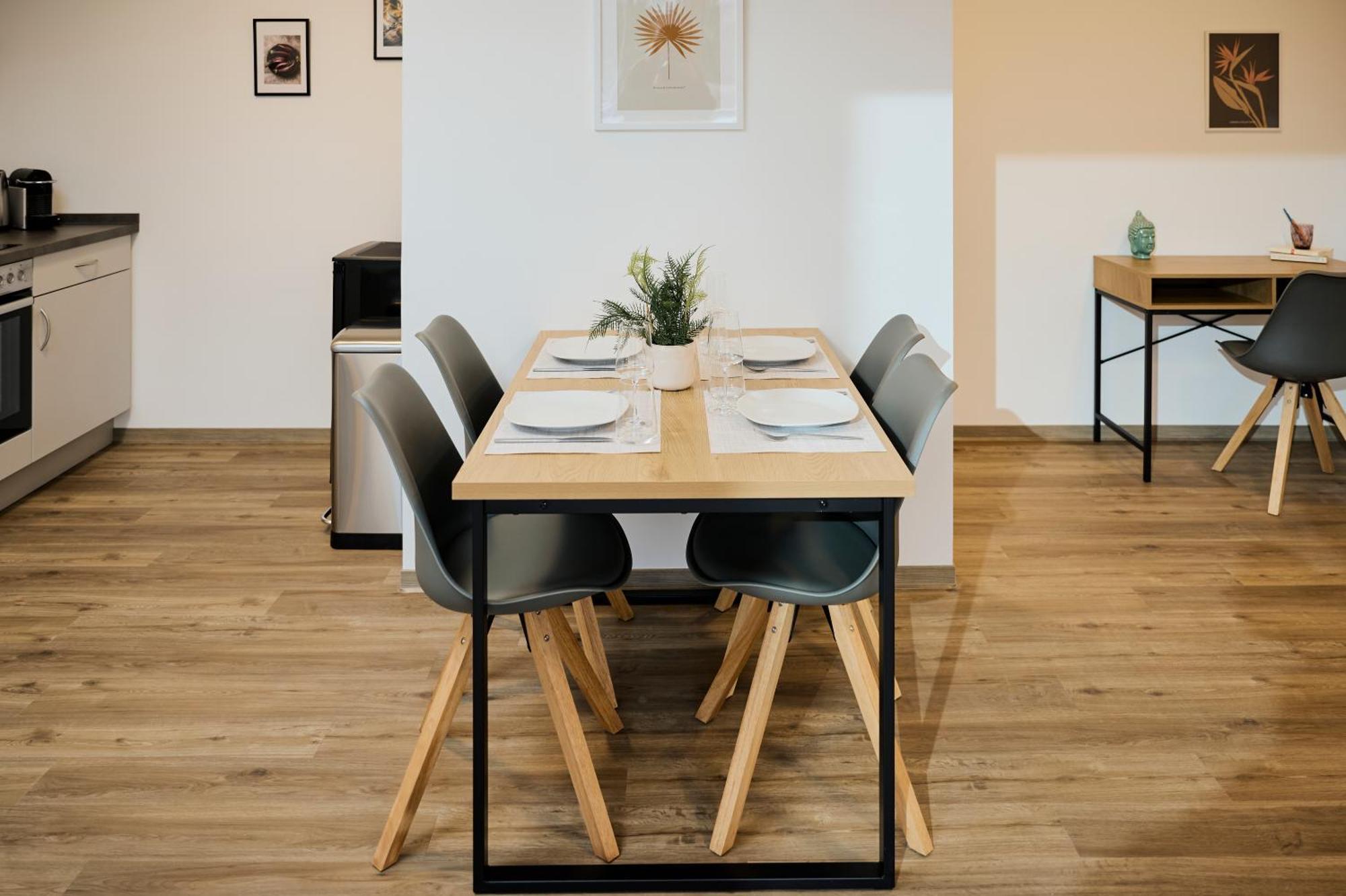 Moderne Apartments Mit Highspeed-Wlan Und Gratis-Tiefgarage Ihr Perfekter Rueckzugsort Nahe Dem Zentrum Und Der Therme I Barrierearm Bad Kissingen Exteriör bild